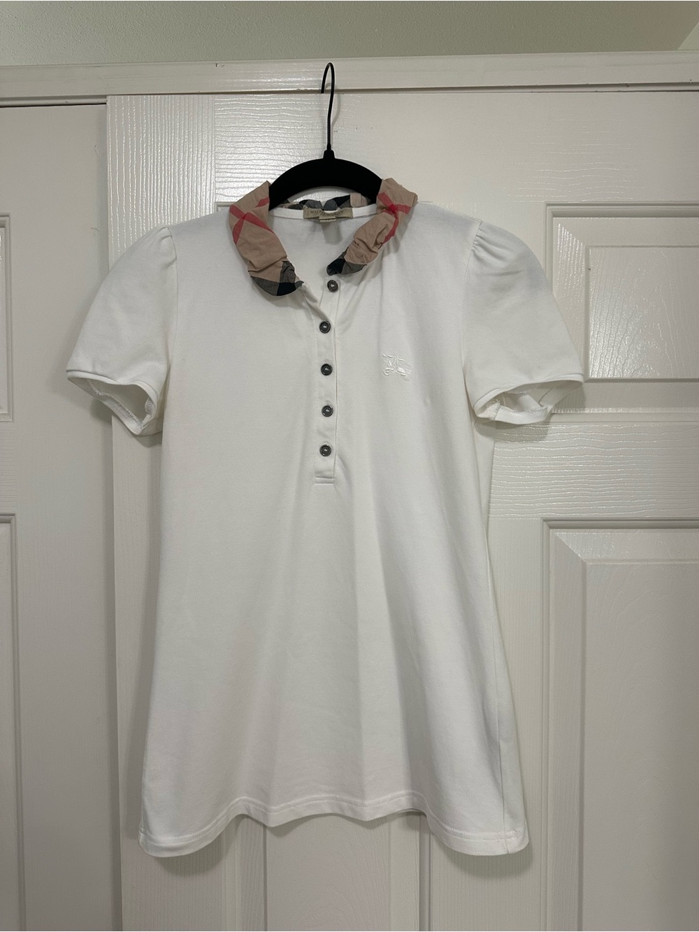 Burberry Check Collar Polo